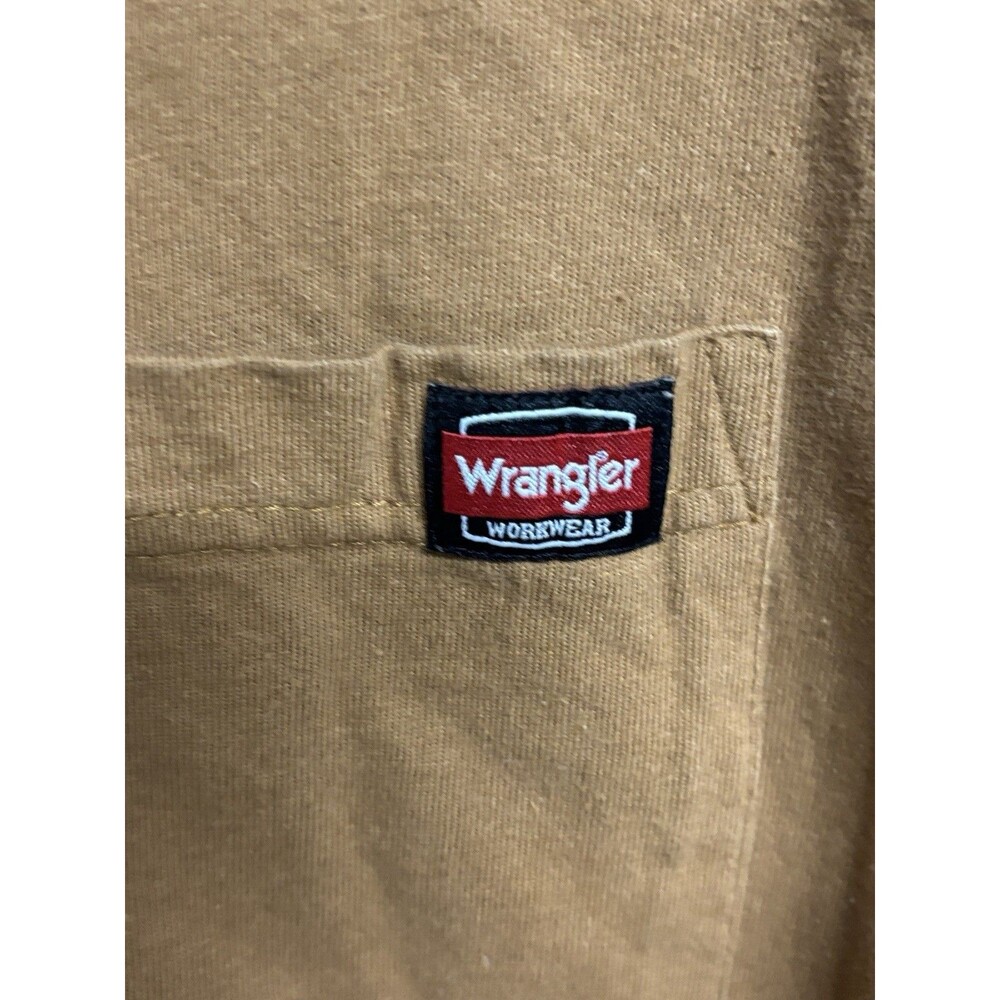 Wrangler T- Shirt Men's M Brown Short Sleeve Pocket Workwear - Picture 3 of 4